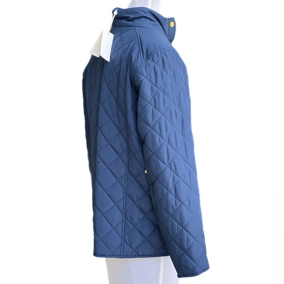 Tory Burch Navy Quilted Jacket Large NWT 74781 - Picture 3 of 12